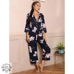 ​Floral Viscose Lounge Jumpsuit with Belt -  QH Clothing