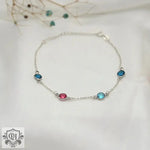 Exquisite and dazzling inlaid four colored gemstone design light luxury style bracelet -  QH Clothing