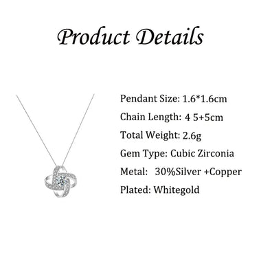 Elegant Four-Leaf Clover Diamond Pendant Necklace in Gift Box -  QH Clothing