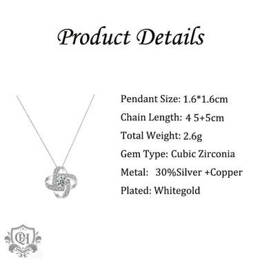 Elegant Four-Leaf Clover Diamond Pendant Necklace in Gift Box -  QH Clothing