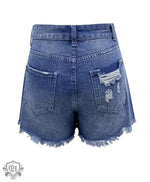 Frayed Tassel Denim Shorts - QH Clothing