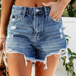 Frayed Tassel Denim Shorts - QH Clothing