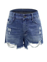 Frayed Tassel Denim Shorts - QH Clothing