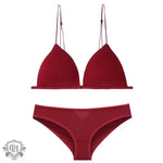 Front Closure Bra Set - S / Burgundy - Clothing