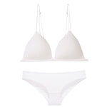 Front Closure Bra Set - S / White - Clothing