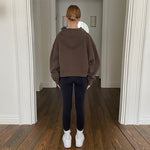 Velvet Zipper Hooded Cardigan Sweatshirt - QH Clothing