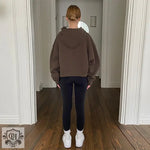 Velvet Zipper Hooded Cardigan Sweatshirt - QH Clothing