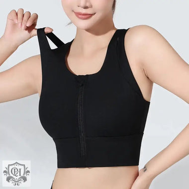 Front Zipper Sports Underwear Women One Piece Chest Pad Fitness Running Yoga Bra Beauty Back Vest - Quality Home Clothing| Beauty