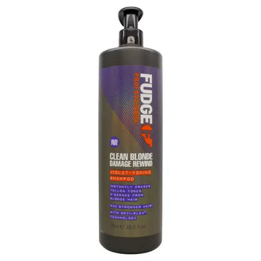 Fudge Clean Blonde Damage Rewind Violet Toning Shampoo 1000ml - Hair Care