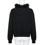 Vintage Fur Collar Zipper Hoodie Coat - QH Clothing