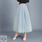 Long Gauzy Skirt Skirt Women Autumn Winter High Waist Mid Length Tulle Skirt Pleated Skirt A Line Skirt Fairy Skirt - Quality Home Clothing| Beauty