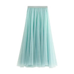 Long Gauzy Skirt Skirt Women Autumn Winter High Waist Mid Length Tulle Skirt Pleated Skirt A Line Skirt Fairy Skirt - Quality Home Clothing| Beauty