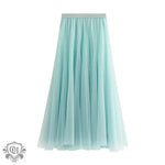 Long Gauzy Skirt Skirt Women Autumn Winter High Waist Mid Length Tulle Skirt Pleated Skirt A Line Skirt Fairy Skirt - Quality Home Clothing| Beauty