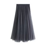 Long Gauzy Skirt Skirt Women Autumn Winter High Waist Mid Length Tulle Skirt Pleated Skirt A Line Skirt Fairy Skirt - Quality Home Clothing| Beauty