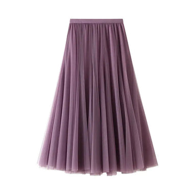 Long Gauzy Skirt Skirt Women Autumn Winter High Waist Mid Length Tulle Skirt Pleated Skirt A Line Skirt Fairy Skirt - Quality Home Clothing| Beauty