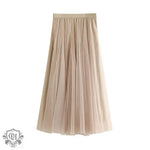 Long Gauzy Skirt Skirt Women Autumn Winter High Waist Mid Length Tulle Skirt Pleated Skirt A Line Skirt Fairy Skirt - Quality Home Clothing| Beauty