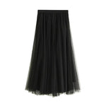 Long Gauzy Skirt Skirt Women Autumn Winter High Waist Mid Length Tulle Skirt Pleated Skirt A Line Skirt Fairy Skirt - Quality Home Clothing| Beauty