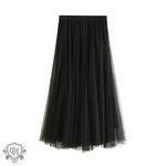 Long Gauzy Skirt Skirt Women Autumn Winter High Waist Mid Length Tulle Skirt Pleated Skirt A Line Skirt Fairy Skirt - Quality Home Clothing| Beauty