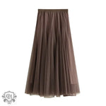 Long Gauzy Skirt Skirt Women Autumn Winter High Waist Mid Length Tulle Skirt Pleated Skirt A Line Skirt Fairy Skirt - Quality Home Clothing| Beauty