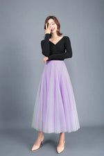 Long Gauzy Skirt Skirt Women Autumn Winter High Waist Mid Length Tulle Skirt Pleated Skirt A Line Skirt Fairy Skirt - Quality Home Clothing| Beauty