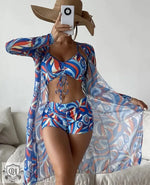 Floral Geometric Swimsuit Set - QH Clothing