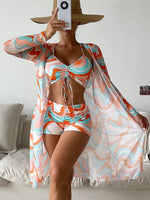 Floral Geometric Swimsuit Set - QH Clothing