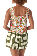 Geometric Print Top & Shorts Set - Clothing