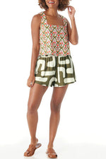 Geometric Print Top & Shorts Set - Clothing