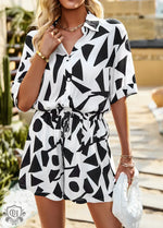 Geometric Print Two-Piece Set - Clothing