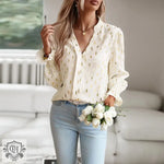 Shirt Women Autumn V neck Long Sleeve Top - Quality Home Clothing| Beauty