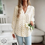 Shirt Women Autumn V neck Long Sleeve Top - Quality Home Clothing| Beauty