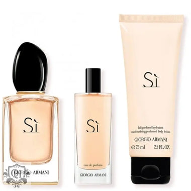 Giorgio Armani Si Gift Set 50ml EDP + 50ml Body Lotion + 15ml EDP - Fragrance