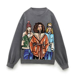 Girl Print Graphic Sweater Top - QH Clothing