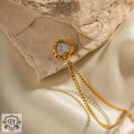 Exquisite 18K Gold Heart Shape Necklace: Timeless Elegance -  QH Clothing