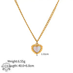 Exquisite 18K Gold Heart Shape Necklace: Timeless Elegance -  QH Clothing