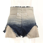 Gradient Ombre High Waist Denim Shorts - QH Clothing