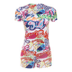 Graffiti Print Shorts Set - S / Multi - Clothing