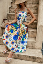 ’Boho Graffiti Print Swing Dress’ - Clothing