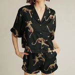 ​Graphic Button Pocket Pajama Set -  QH Clothing