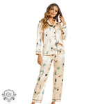 ​Satin Tropical Print Pajama Set -  QH Clothing