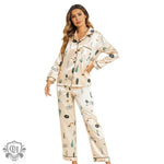 ​Satin Tropical Print Pajama Set -  QH Clothing