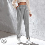 Gray Casual Sports Pants Women - QH Clothing