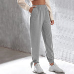 Gray Casual Sports Pants Women - QH Clothing