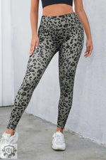 Gray Classic Leopard Print Active Leggings - Gray / S / 85% Polyester + 15% Elastane - Bottoms/Leggings