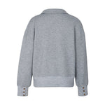 Gray Turn Down Collar Sweater - QH Clothing