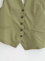 Green Button Summer Vest - Clothing