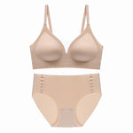 Green V-Neck Bra Set - S / Cream - Clothing