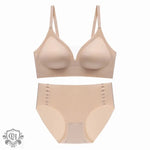 Green V-Neck Bra Set - S / Cream - Clothing