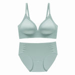 Green V-Neck Bra Set - S / Light Green - Clothing