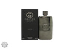 Gucci Guilty Pour Homme Parfum 90ml Spray with black packaging and perfume bottle